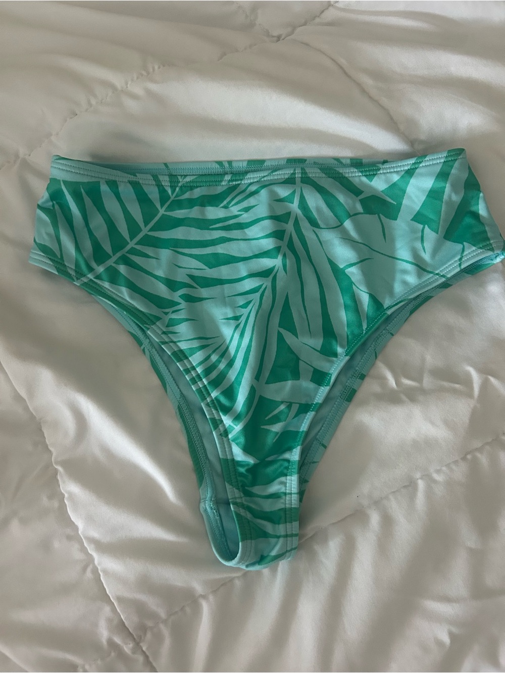 Billabong Tropical Leaf High-Cut Bikini Bottoms - Mint Green